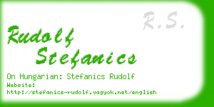 rudolf stefanics business card